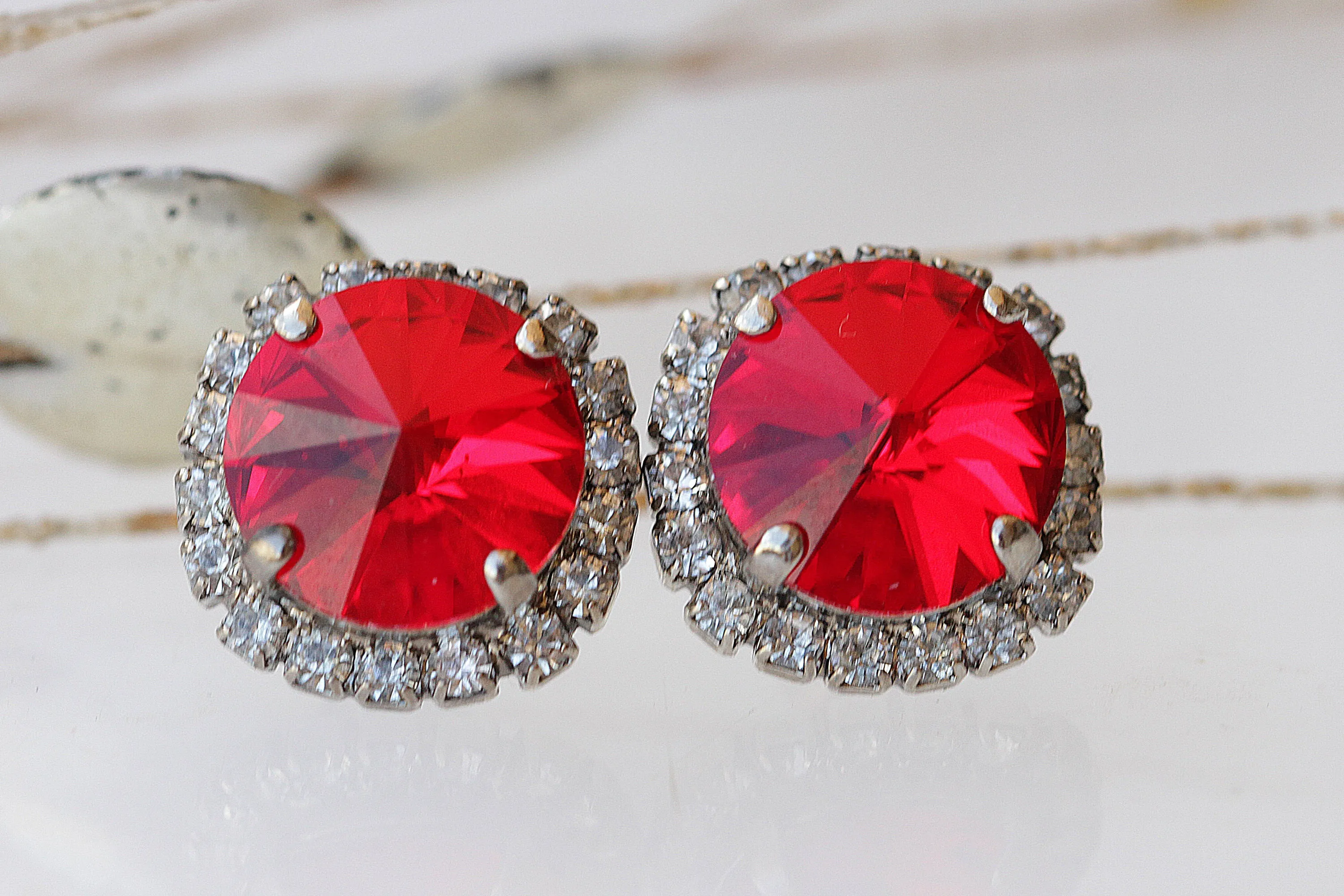 RED DROP EARRINGS