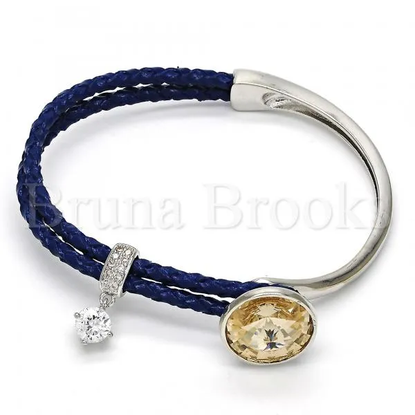 Rhodium Plated Individual Bangle, with Swarovski Crystals and Micro Pave, Rhodium Tone