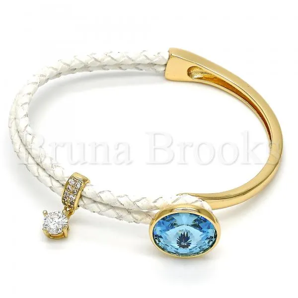 Rhodium Plated Individual Bangle, with Swarovski Crystals and Micro Pave, Rhodium Tone