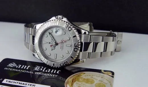 ROLEX 35mm Midsize Platinum & Stainless Steel Yachmaster Model 168622