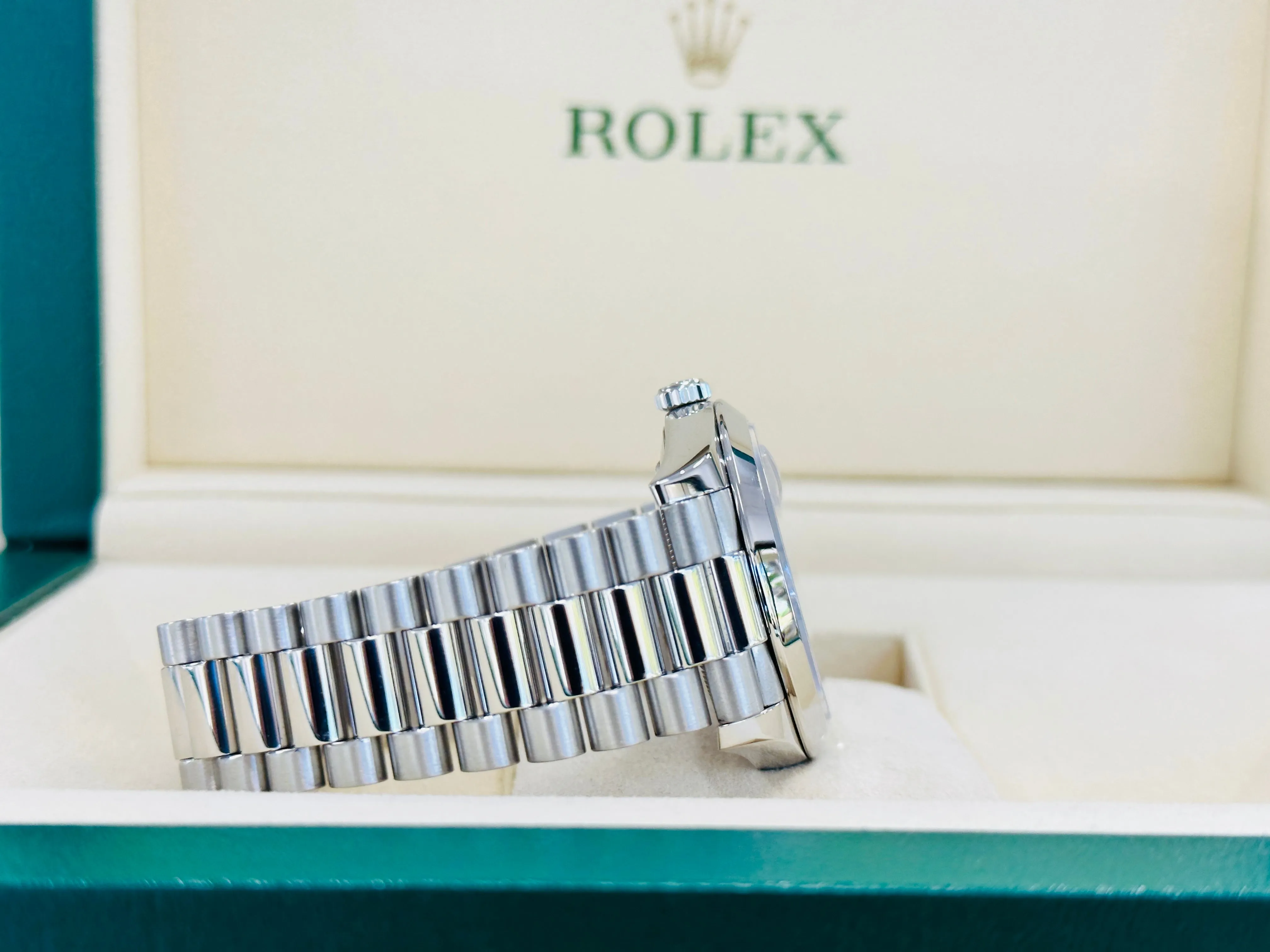 Rolex Day-Date 40mm Platinum 228206 Grey PreOwned