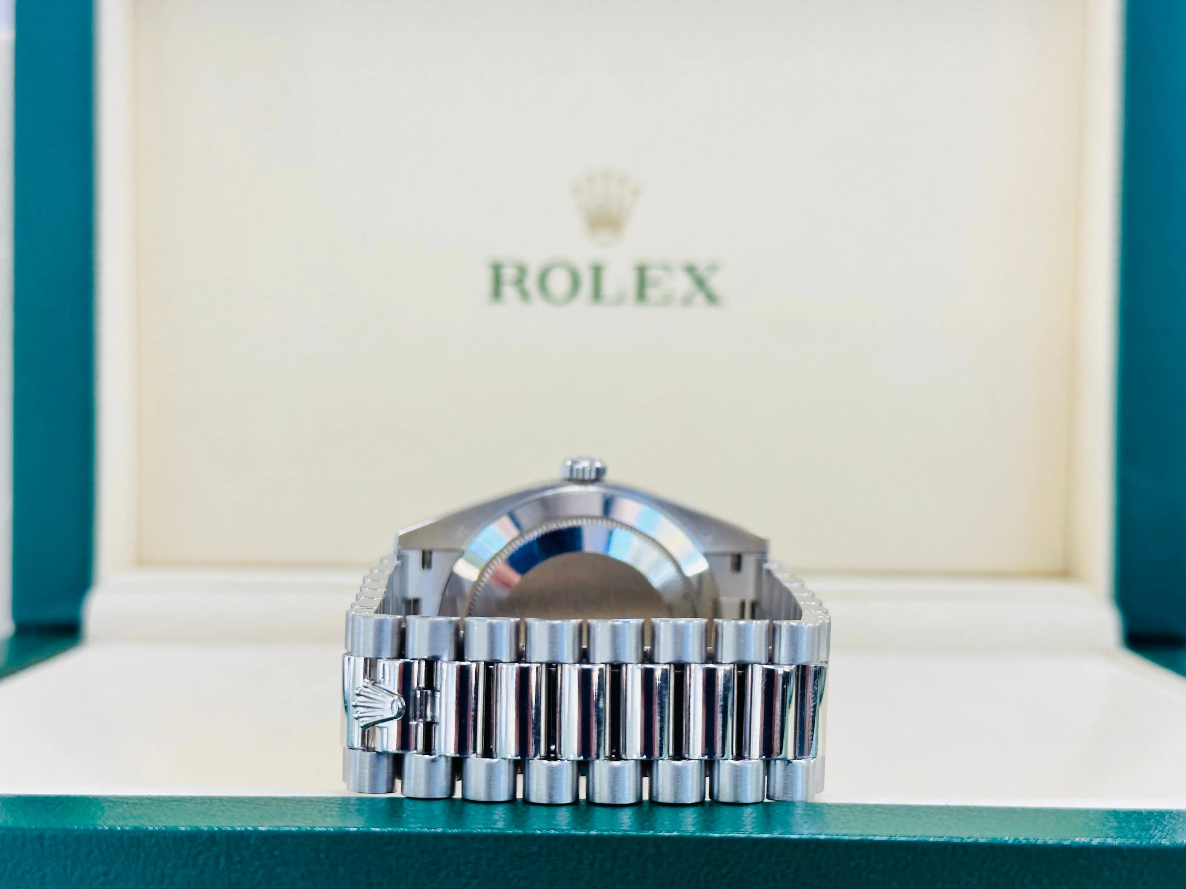 Rolex Day-Date 40mm Platinum 228206 Grey PreOwned
