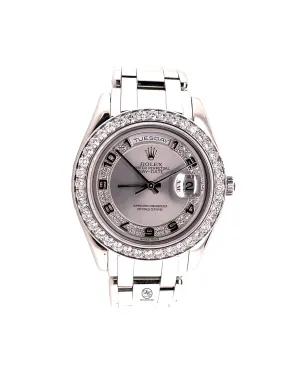 Rolex Masterpiece Day-Date 18946 Platinum 39 Factory Diamond Bezel Factory Silver Diamond Myriad Dial PreOwned