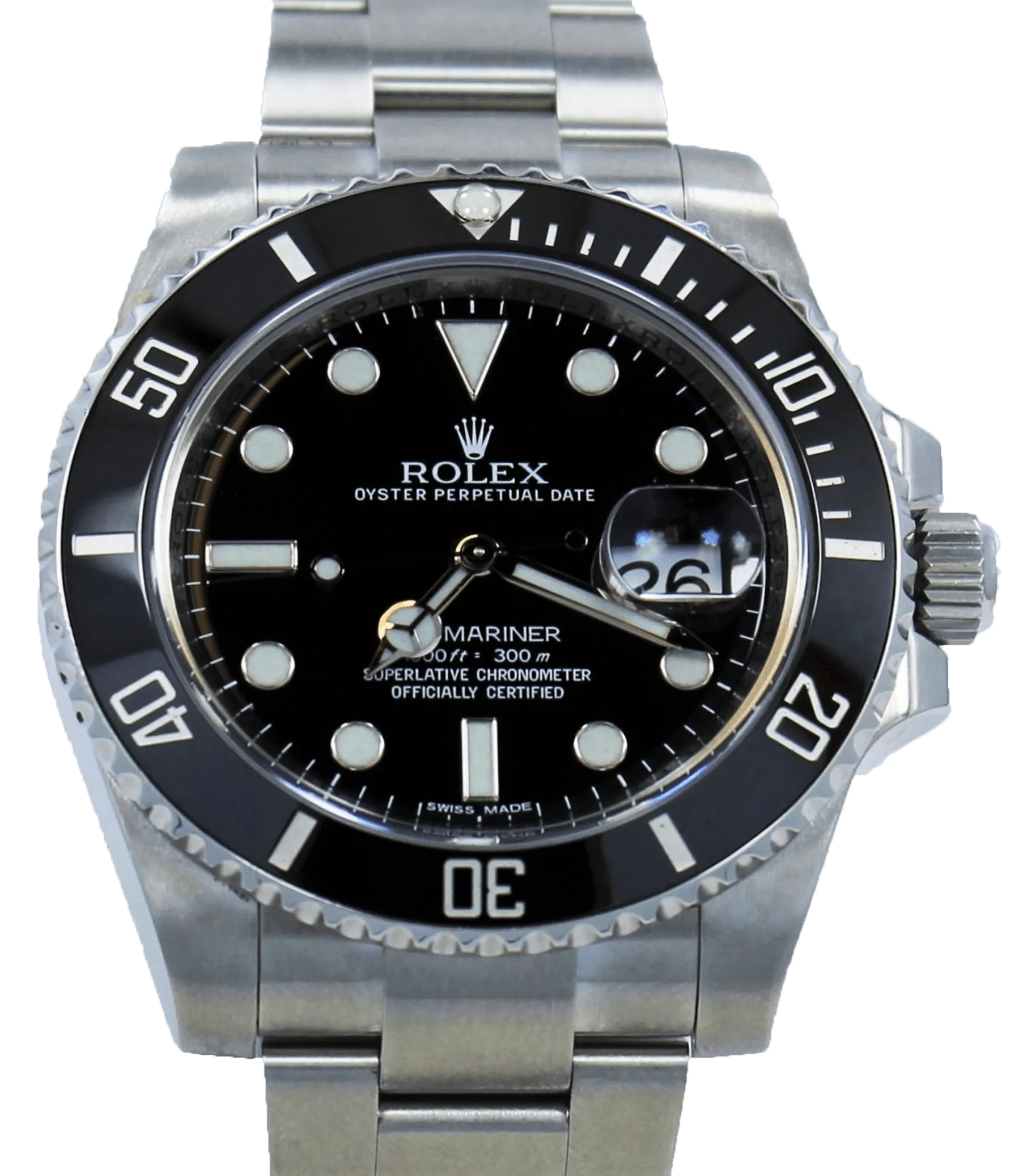 Rolex Oyster Perpetual Submariner Date 116610 LN RUBBER B & OYSTER BRACELET