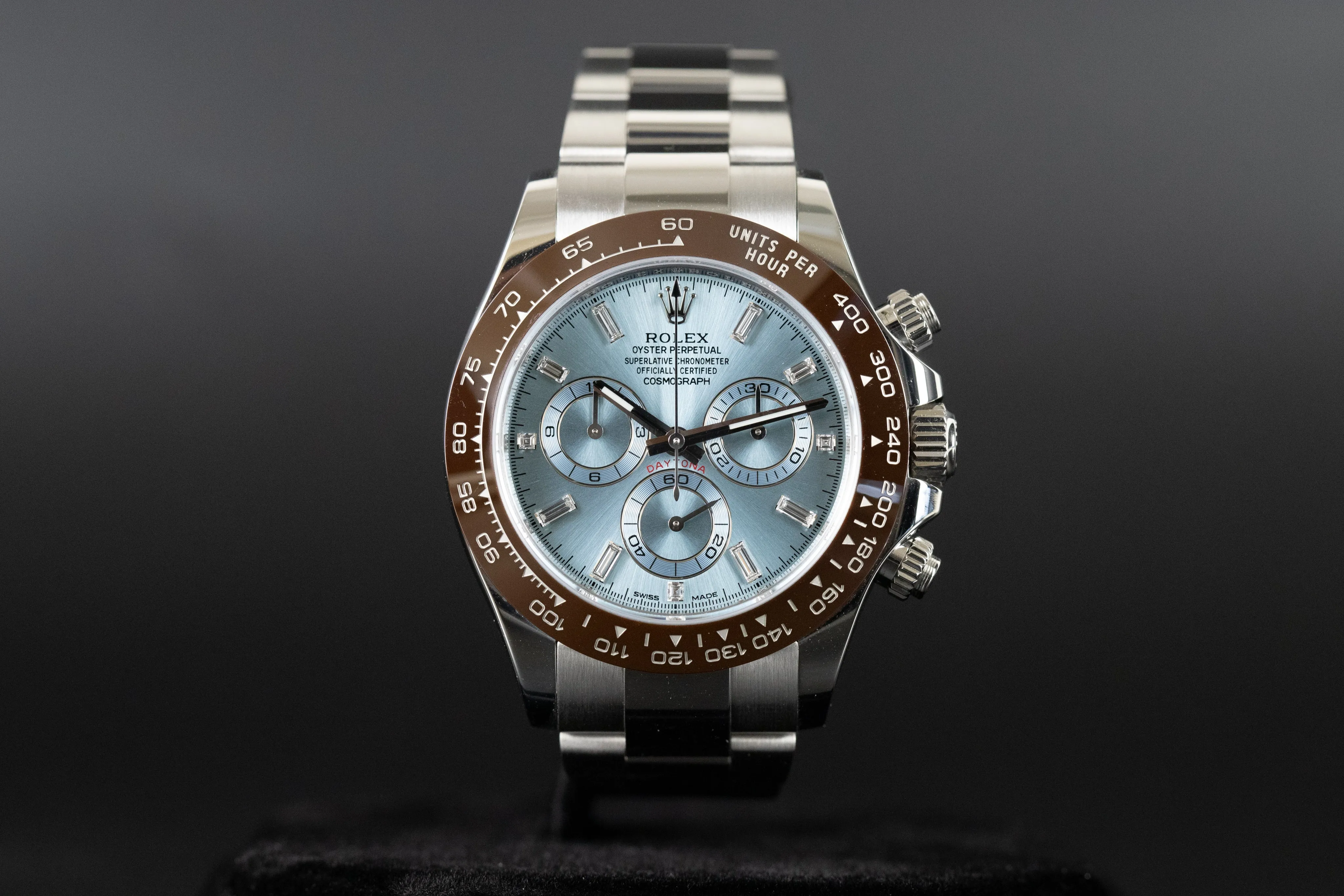 Rolex<br>116506 Daytona Platinum Ceramic Baguette Diamond Dial