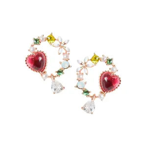 Ruby Anemone Earrings
