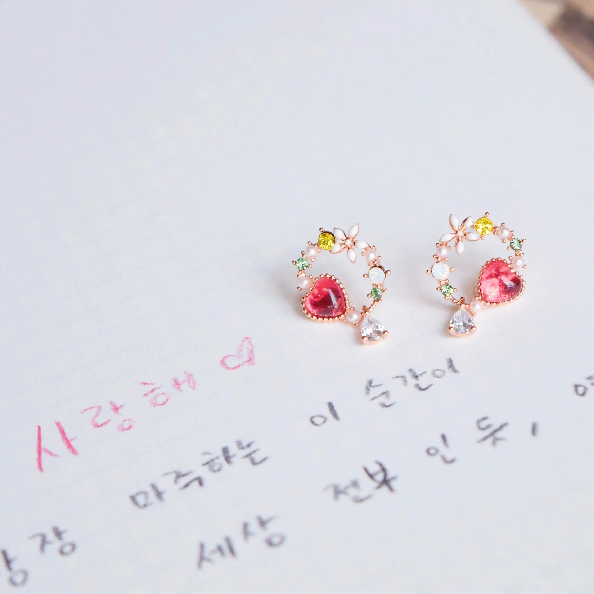 Ruby Anemone Earrings