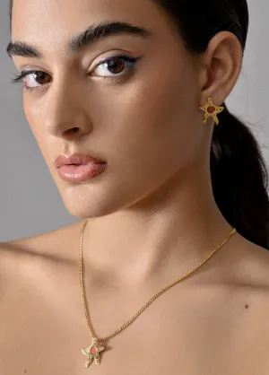 RUBY STAR EARRINGS