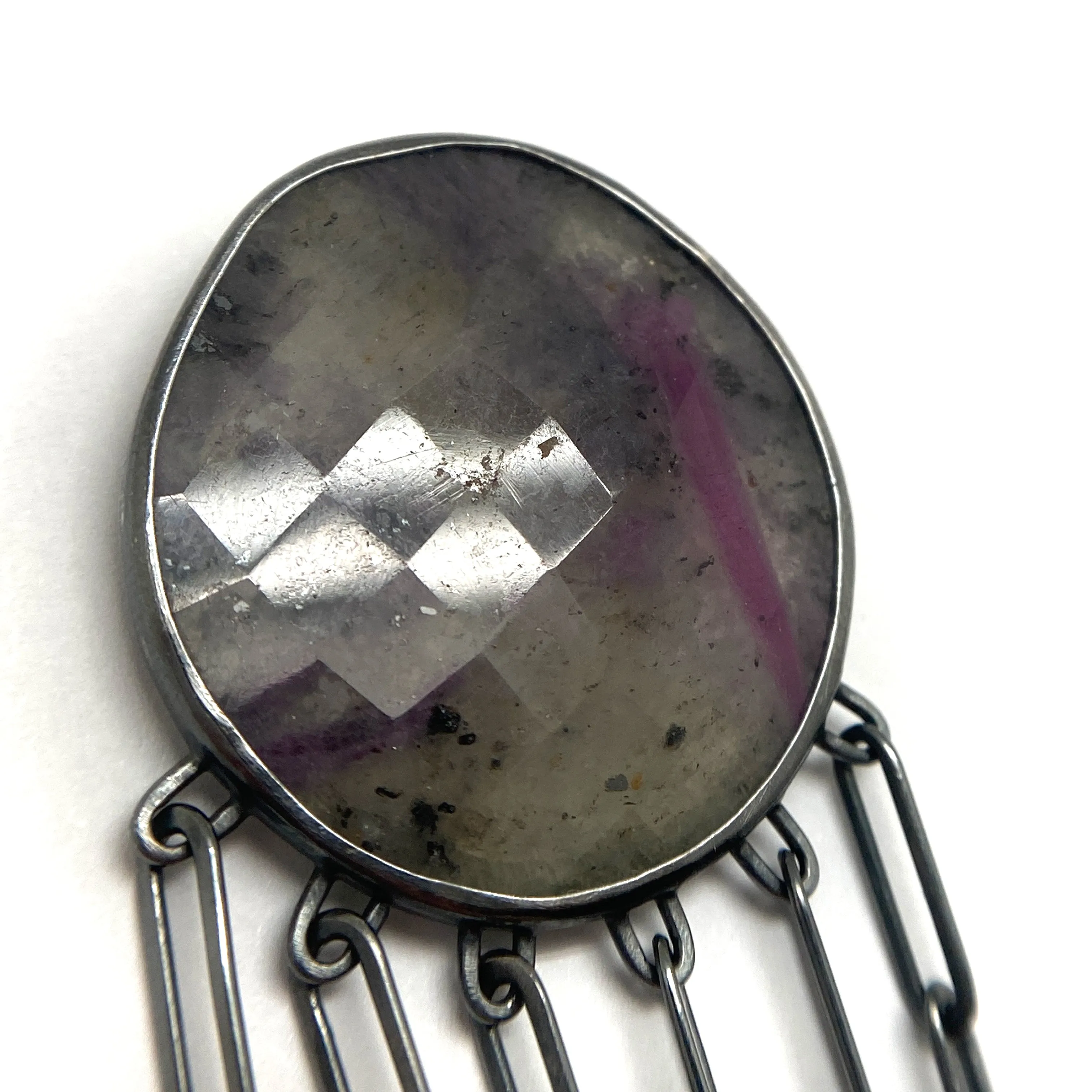 Ruby Zoisite Chain Earrings