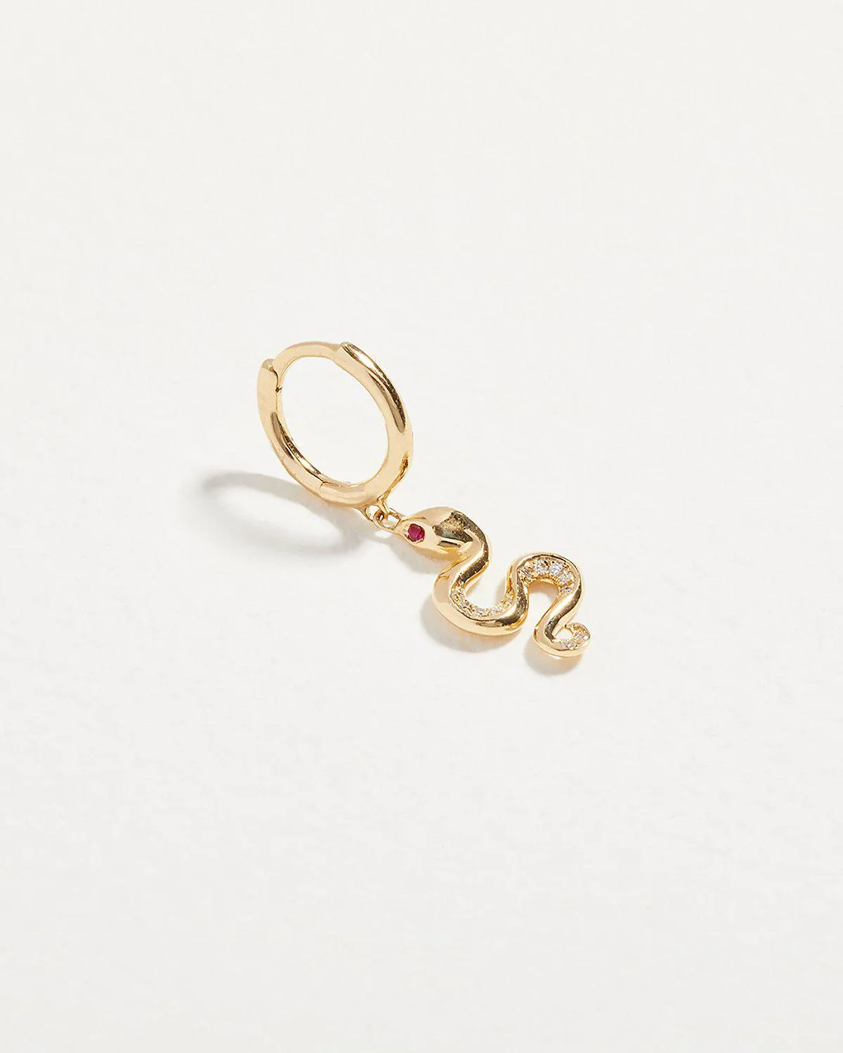 Serpent Ruby Huggie