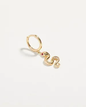 Serpent Ruby Huggie