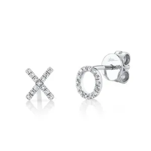 Shy Creation .09ctw Diamond XO Stud Earrings