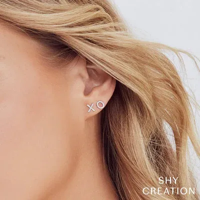Shy Creation .09ctw Diamond XO Stud Earrings