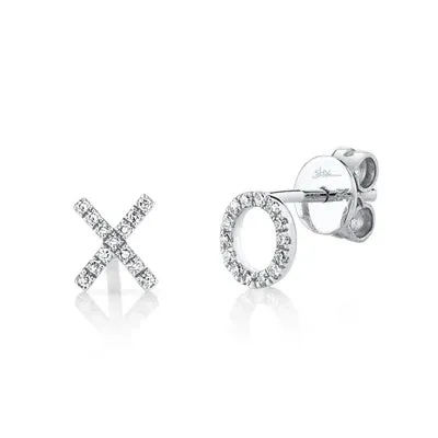 Shy Creation .09ctw Diamond XO Stud Earrings