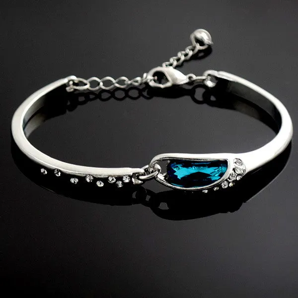 Simply Elegant Ocean Blue Women's Bracelet with Gift Box
