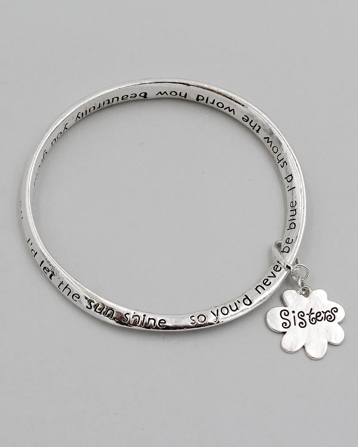 SISTER Inspirational Bangle Bracelet with Charm