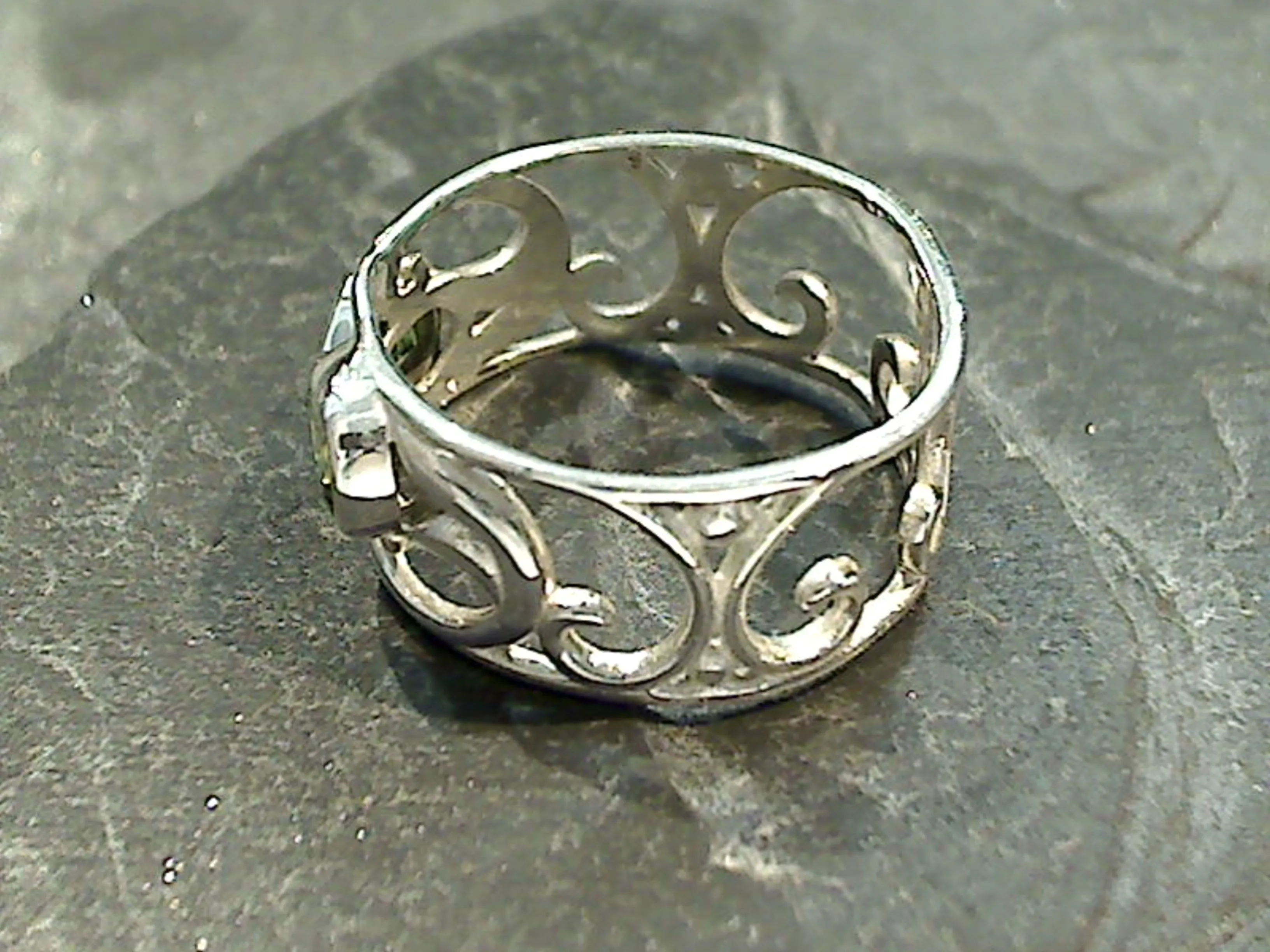 Size 9 Peridot, Sterling Silver Ring