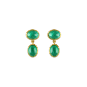 Small Emerald Amphora Earrings