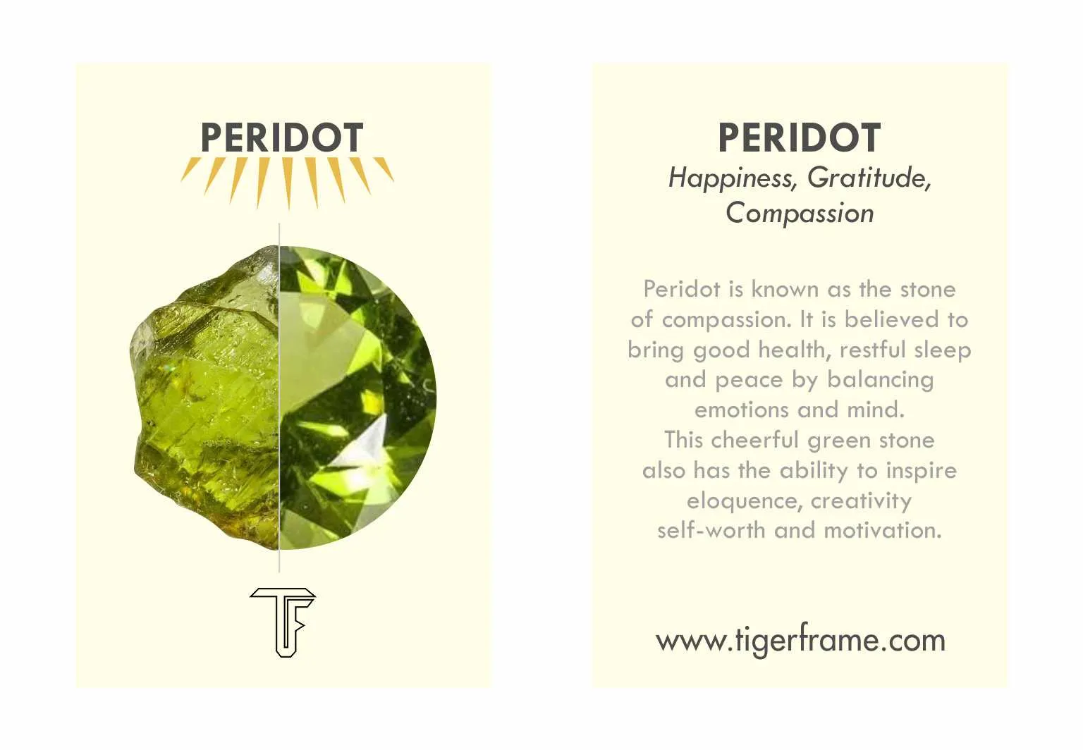 SMALL TEARDROP CHARM - PERIDOT - GOLD