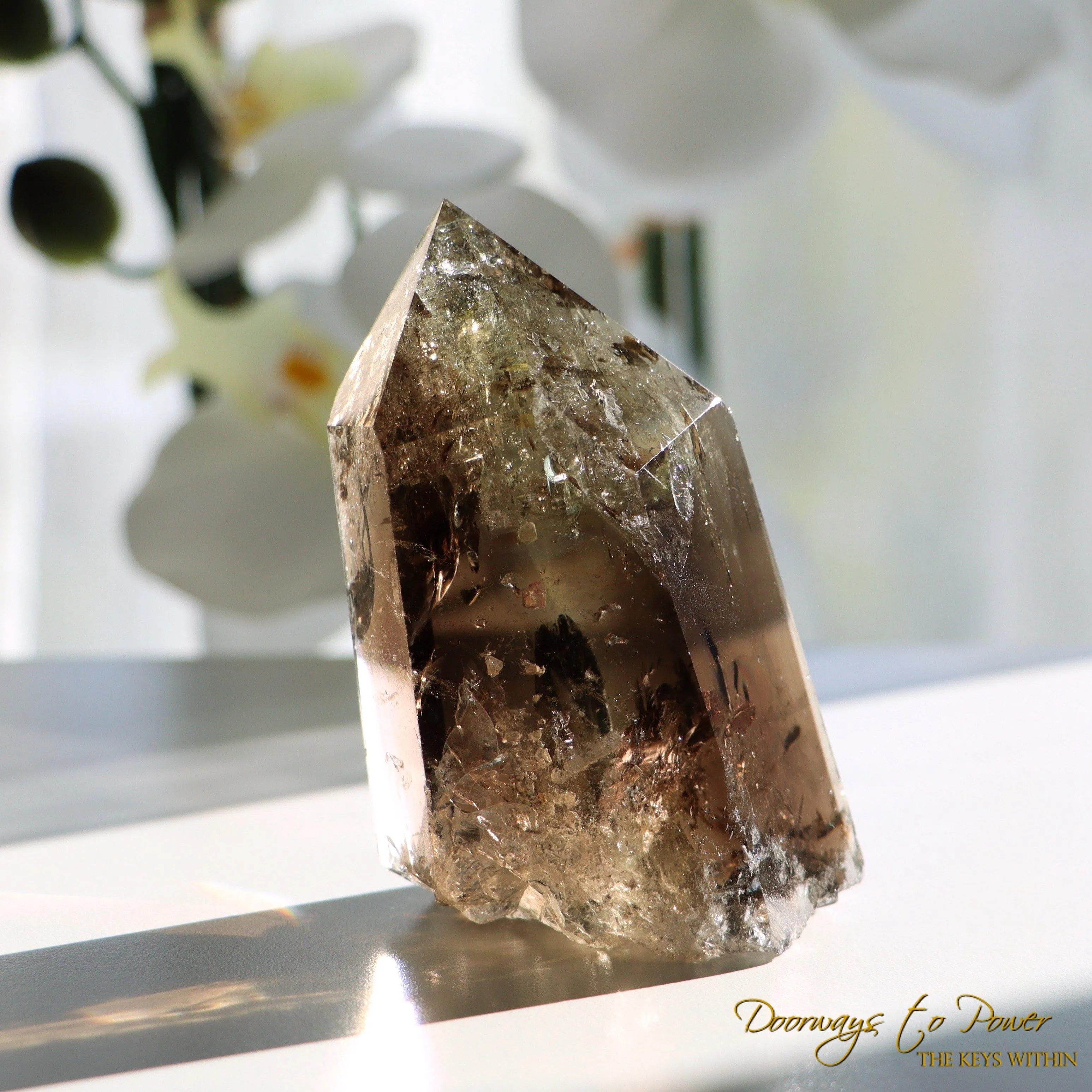 Smoky Citrine Phantom Quartz Crystal Generator Point