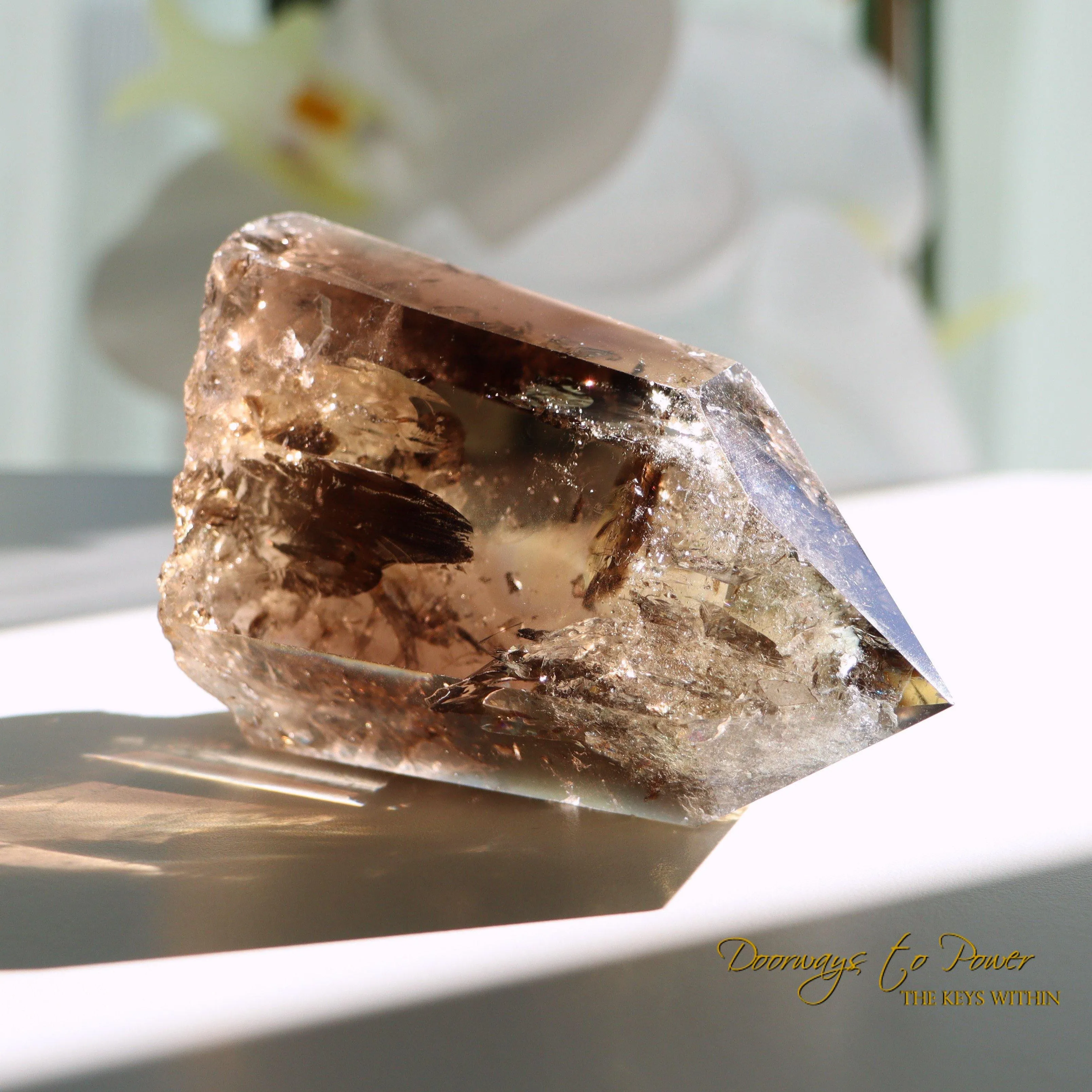 Smoky Citrine Phantom Quartz Crystal Generator Point