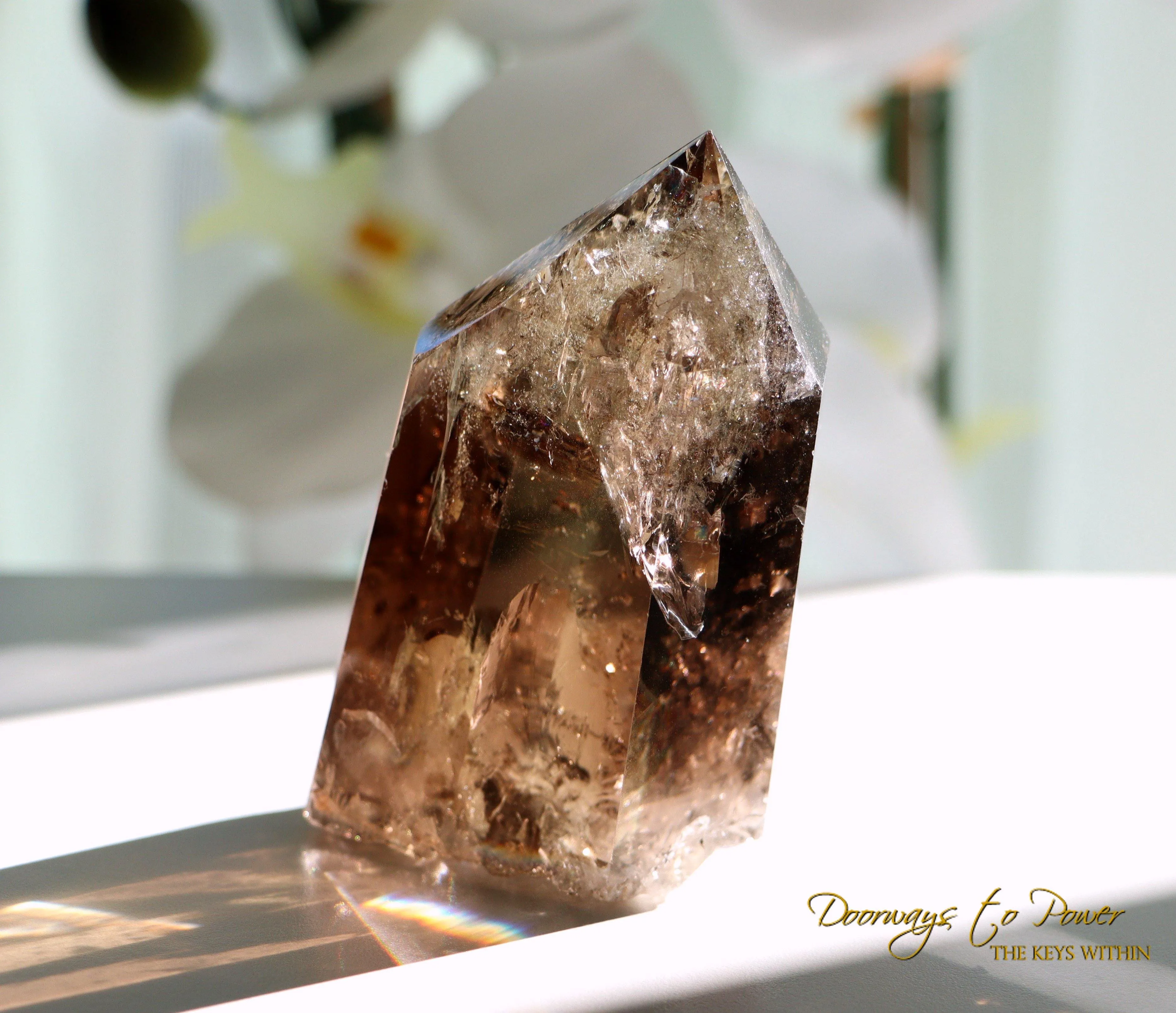 Smoky Citrine Phantom Quartz Crystal Generator Point