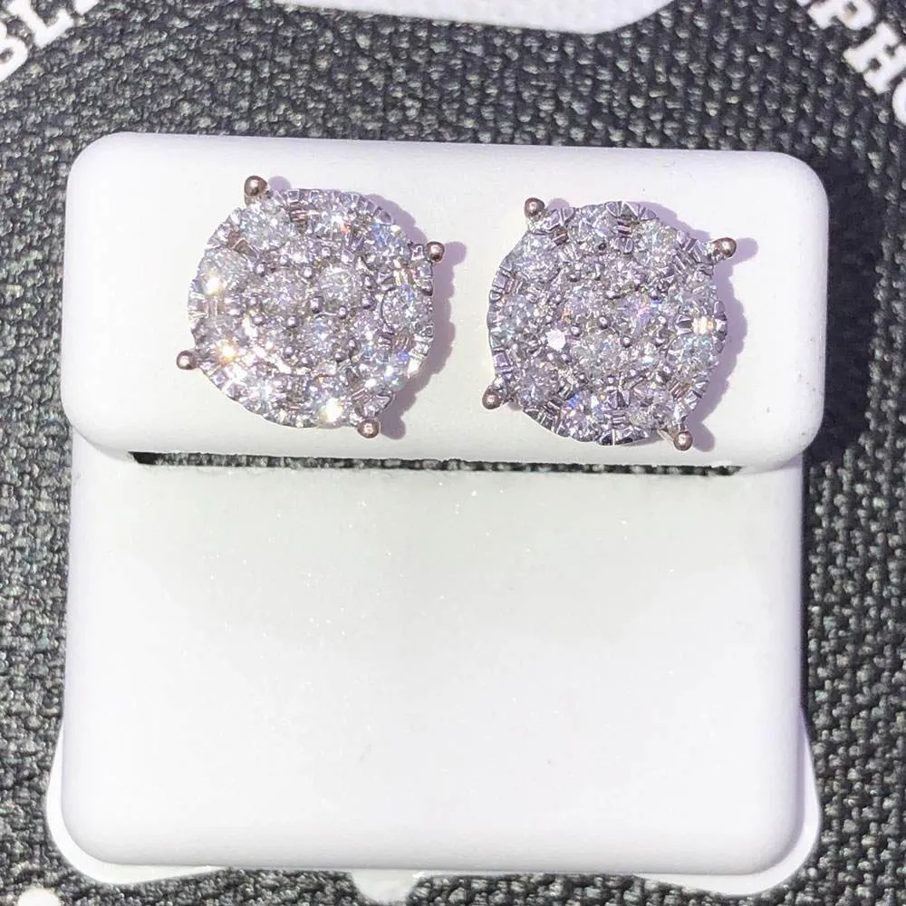 Solitaire Illusion .94cttw Diamond Earrings 14K Yellow Gold