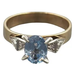 Spinel & Diamond 9ct Yellow & White Gold Ring