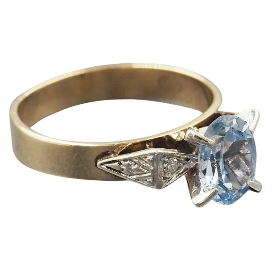 Spinel & Diamond 9ct Yellow & White Gold Ring