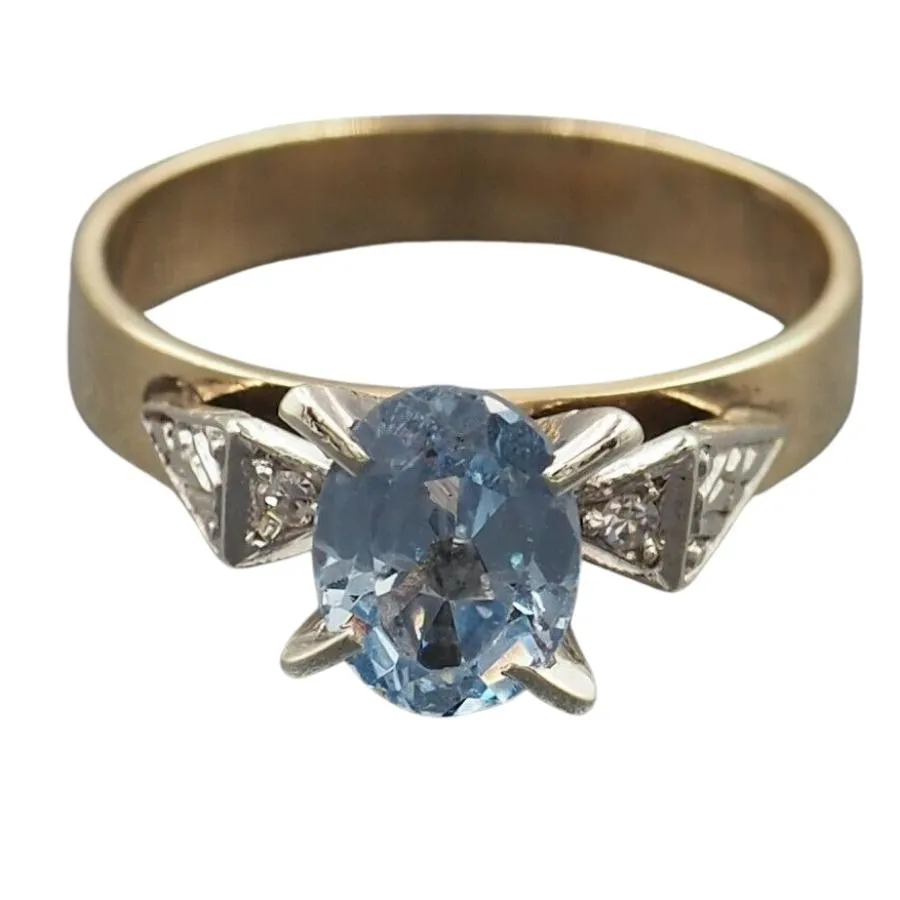 Spinel & Diamond 9ct Yellow & White Gold Ring