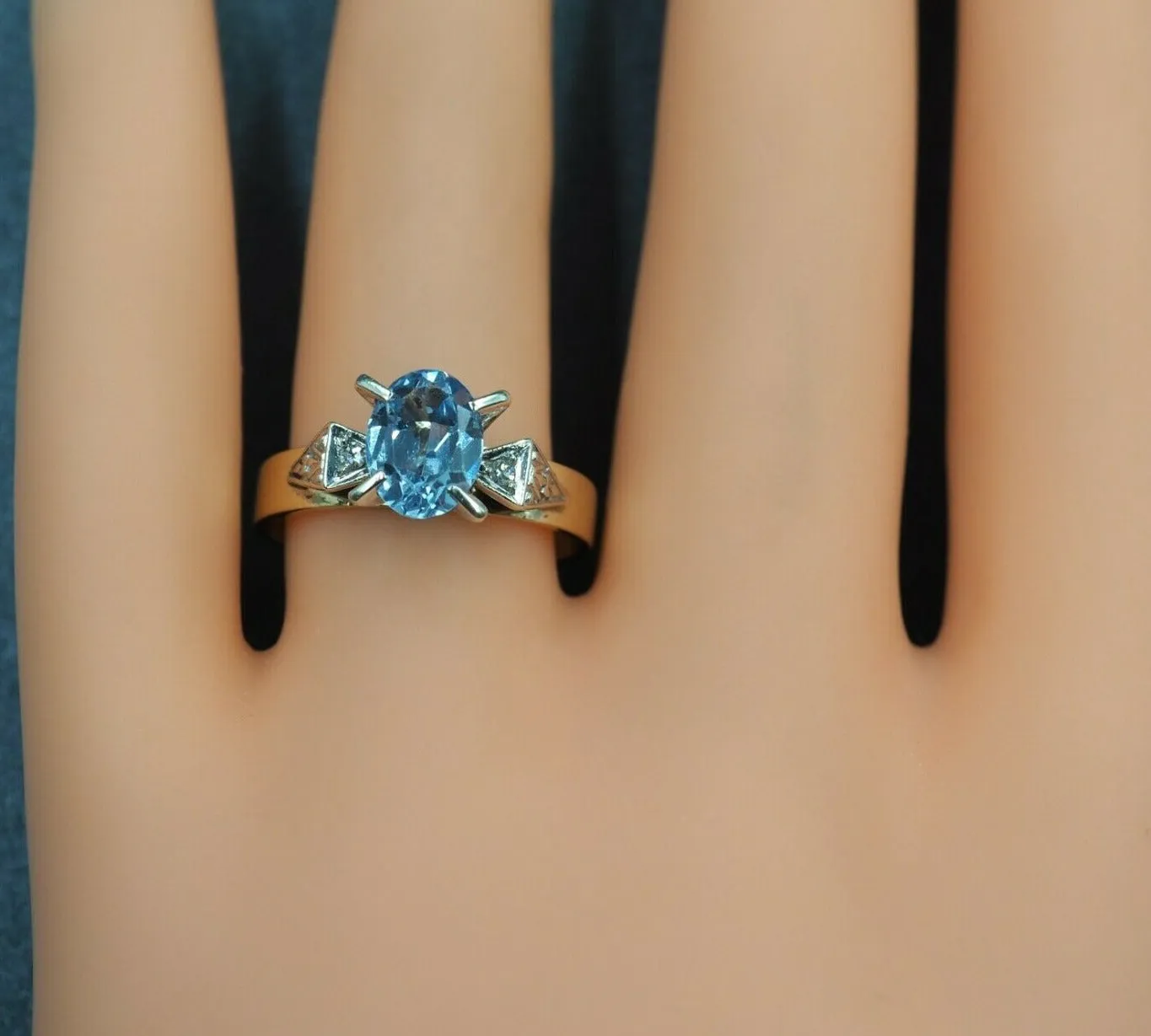 Spinel & Diamond 9ct Yellow & White Gold Ring