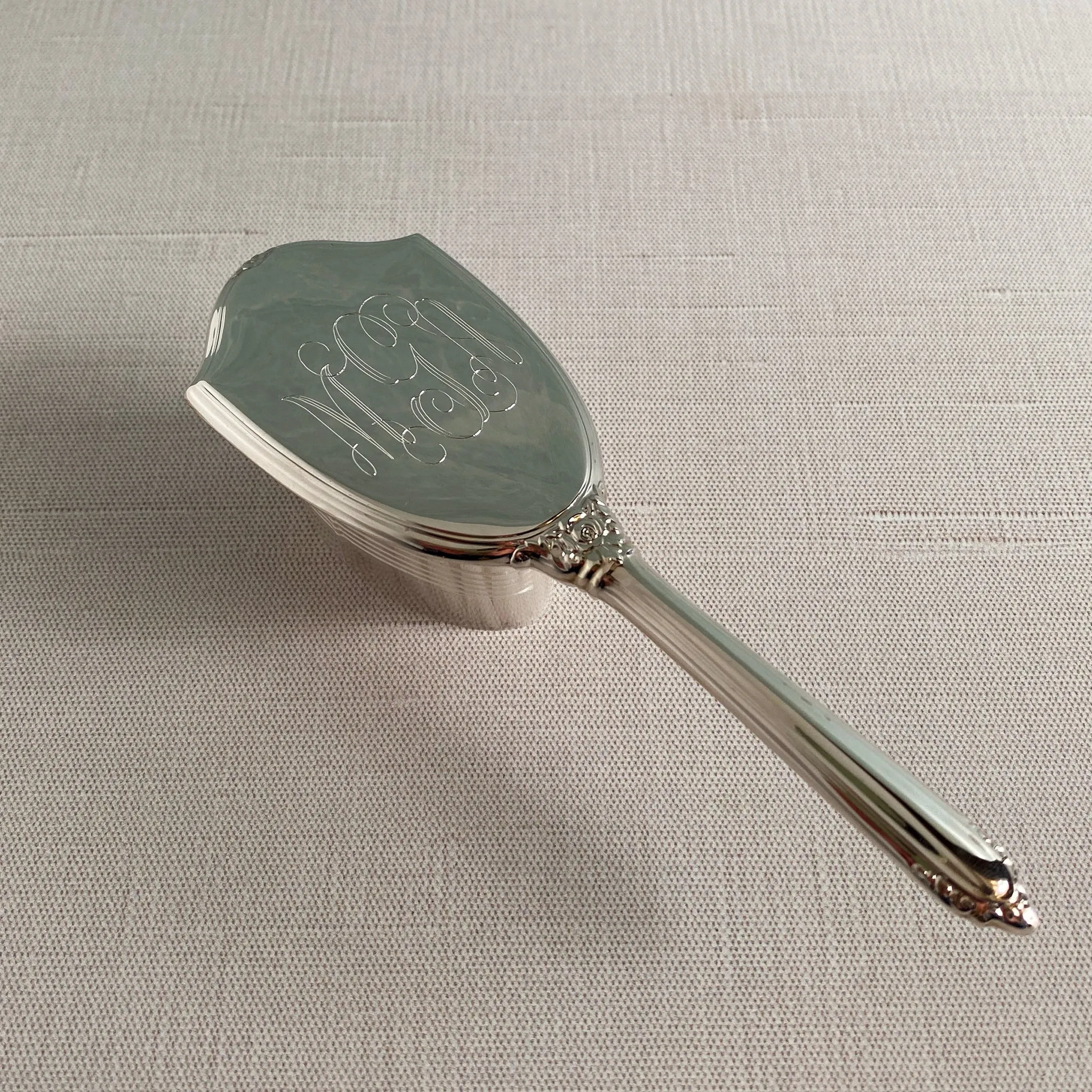 Sterling Silver Girl's Shield Brush & Comb Set