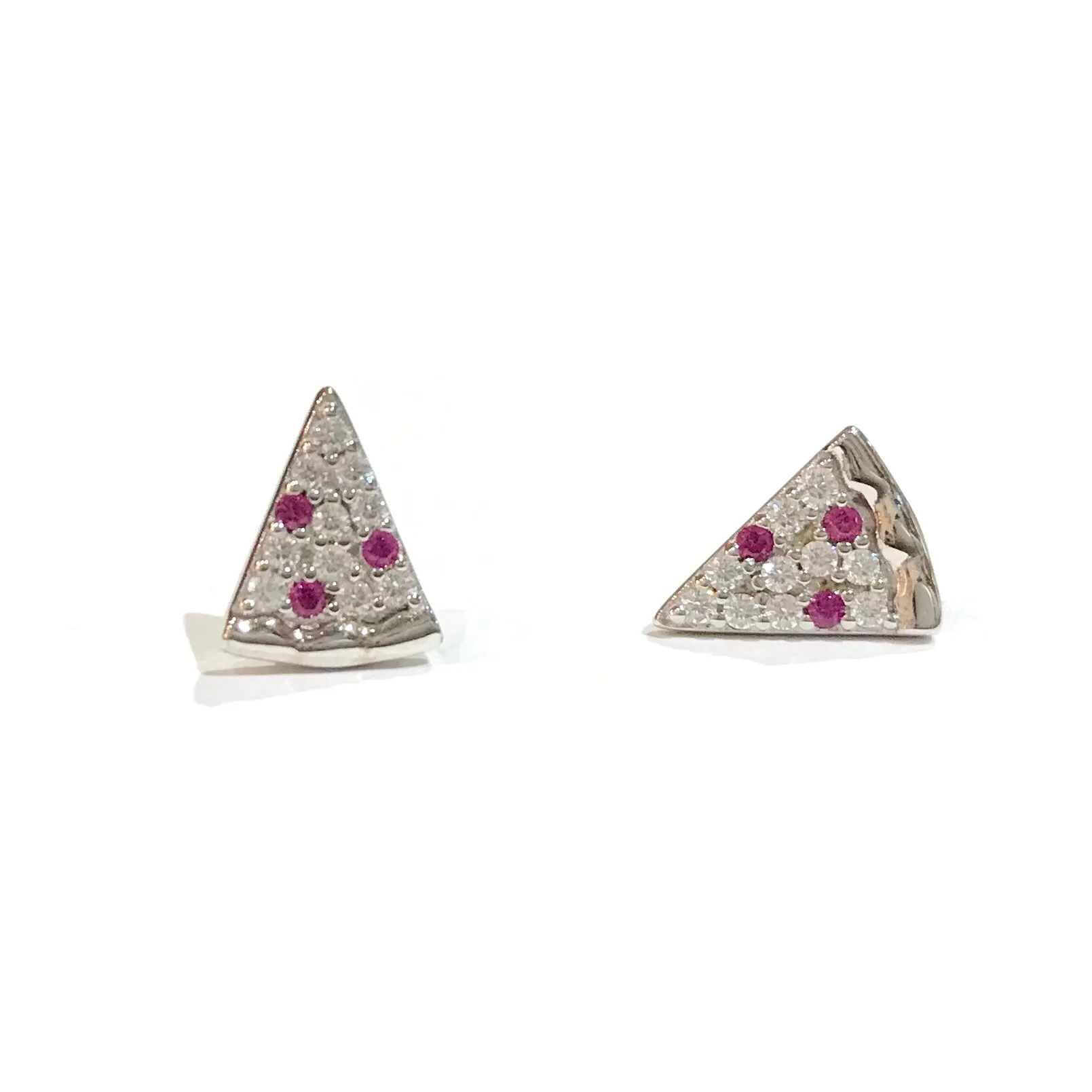 Sterling Silver Pepperoni Pizza Studs