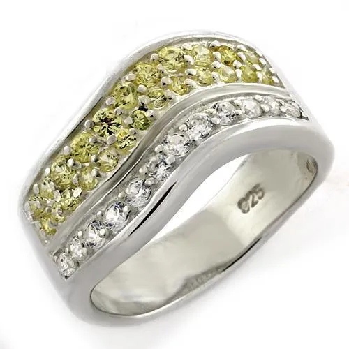 Sterling Silver Ring AAA GRD CZ Citrine LOAS1144 for Women Style High