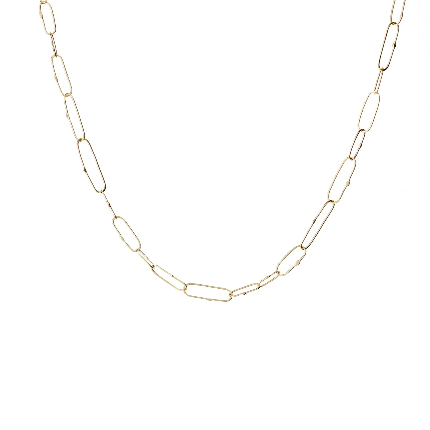 Stretched Hammered Link Necklace
