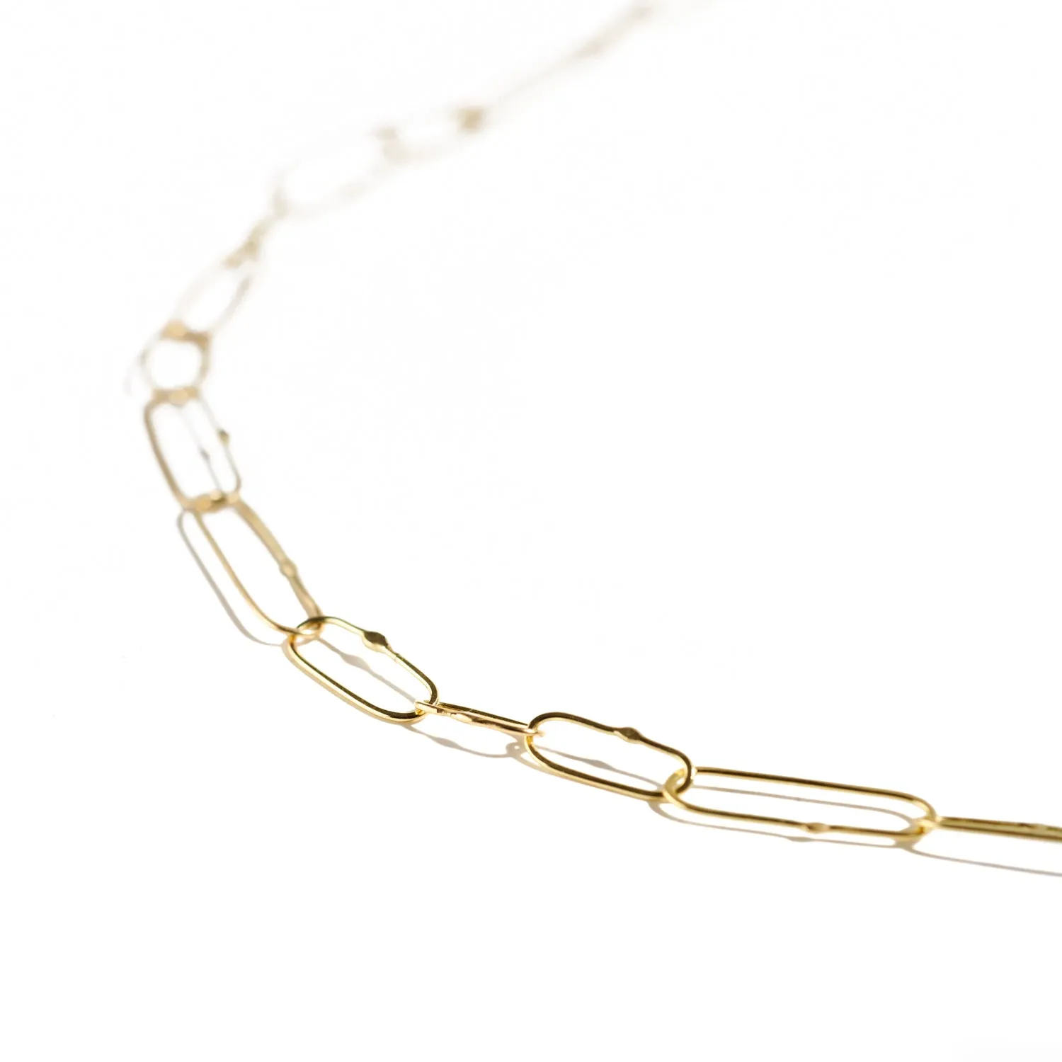 Stretched Hammered Link Necklace