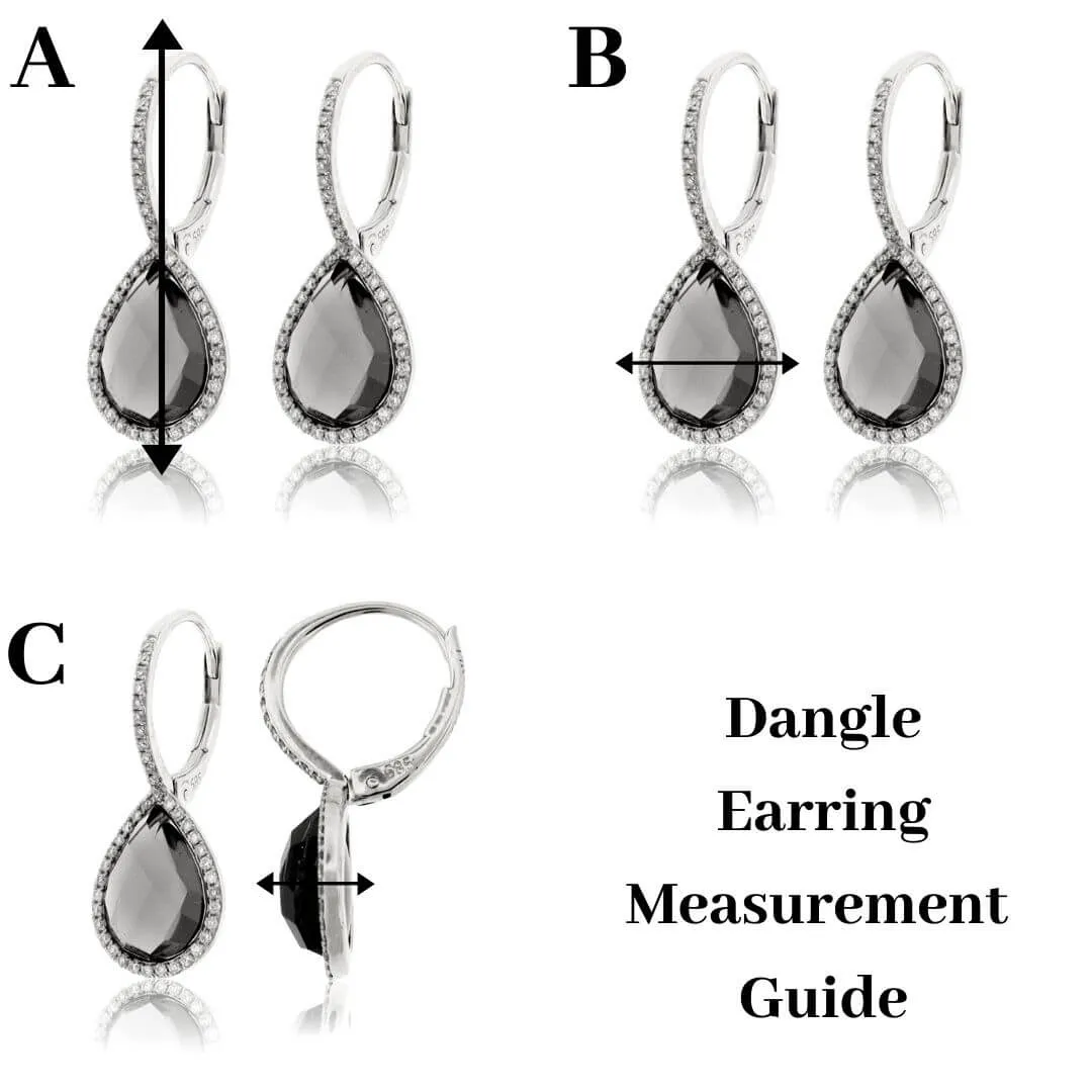 Swirl White Gold Diamond Dangle Drop Earrings