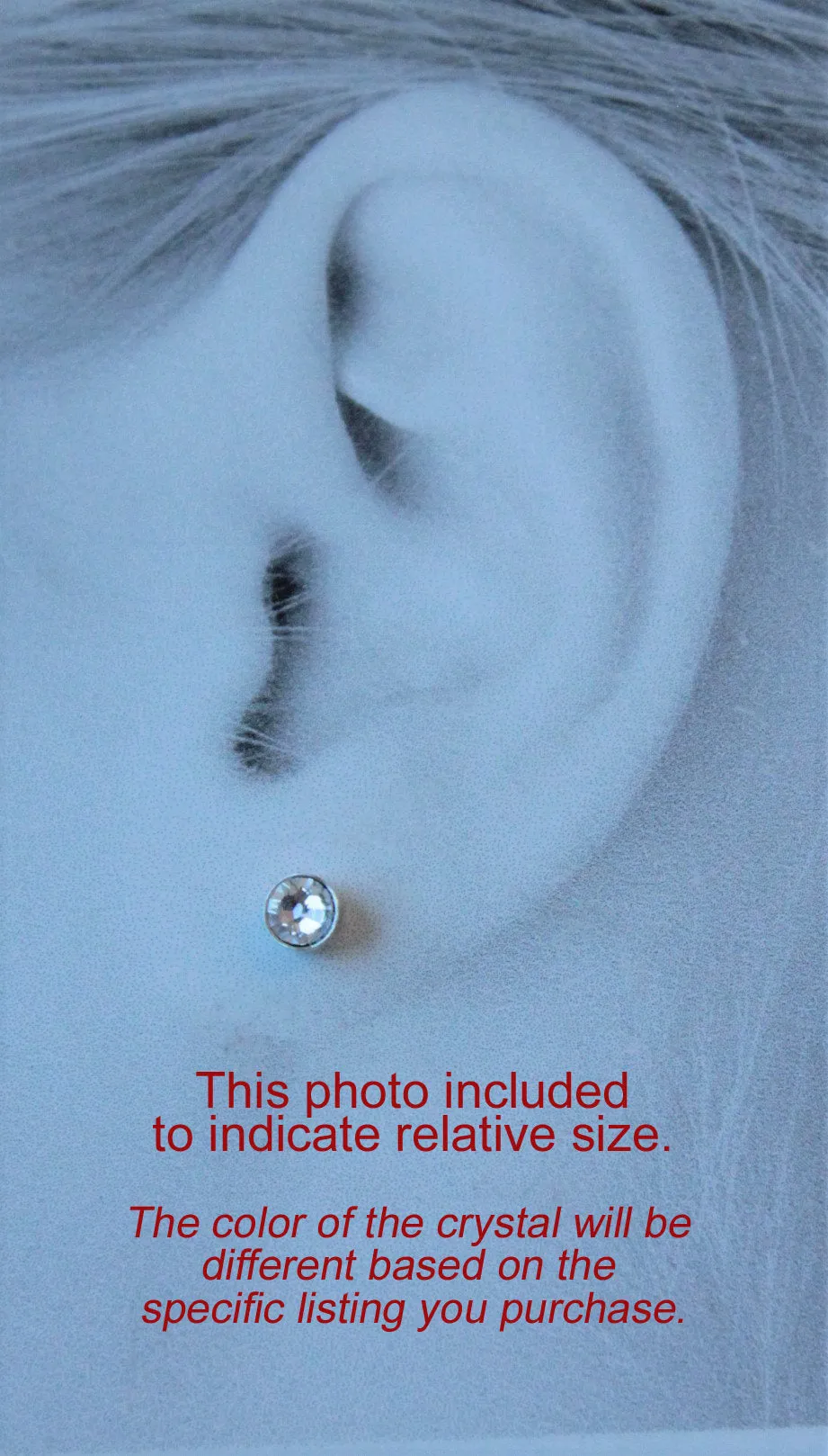 Tanzanite Crystal Bezels (Pure Titanium Posts for Sensitive Ears)