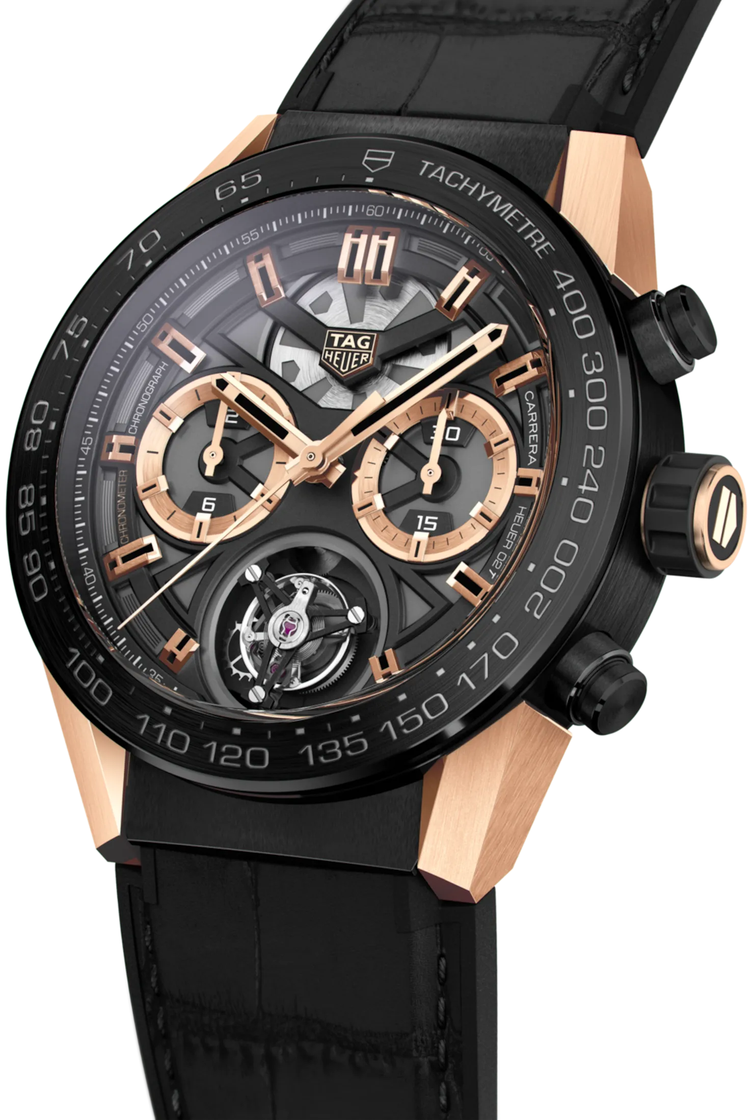TH Watch Carrera Tourbillon Chronograph Rose Gold