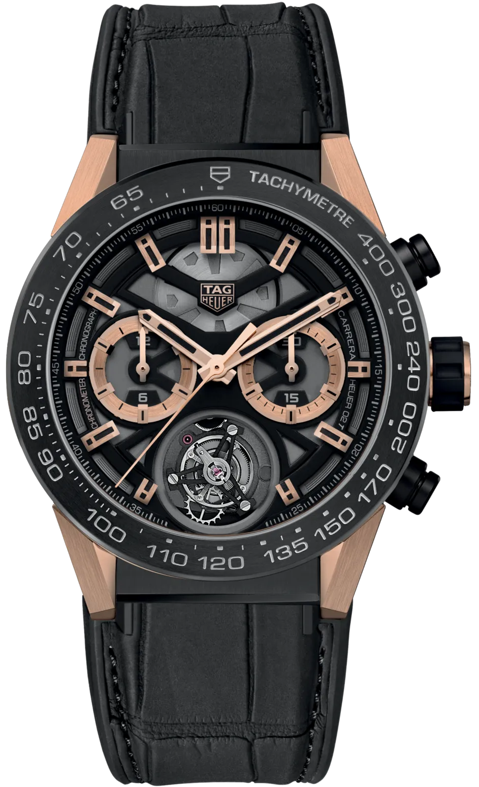 TH Watch Carrera Tourbillon Chronograph Rose Gold