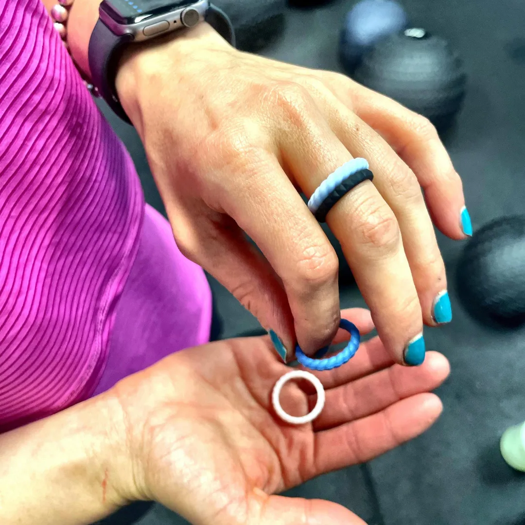 The 'TUFF Mum' Stackable Silicone Ring Set | Pink or Blue