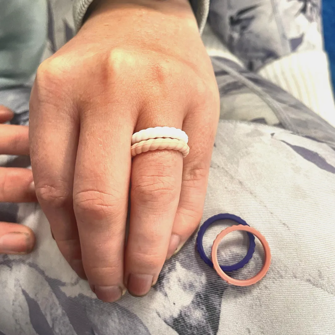 The 'TUFF Mum' Stackable Silicone Ring Set | Pink or Blue