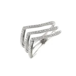 Three Triangles Pave Diamond Ring