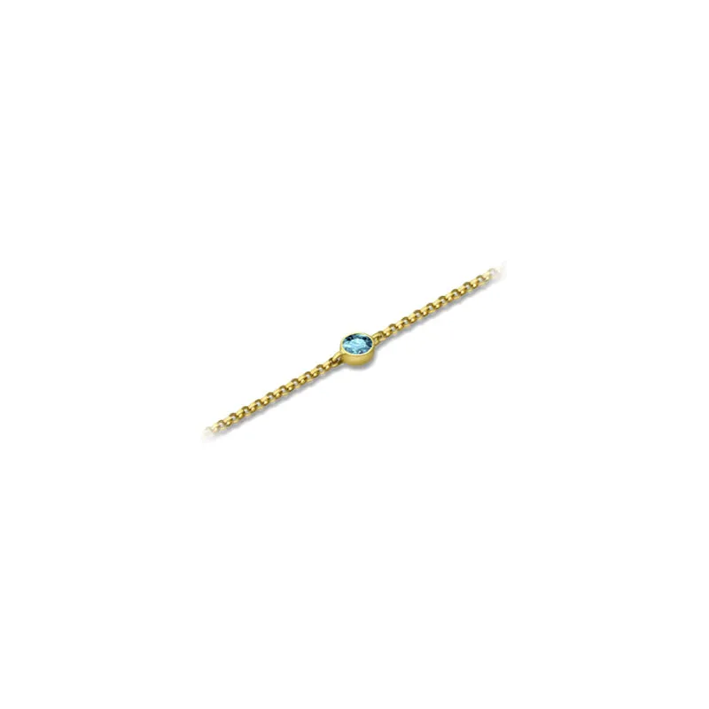 【TO ME, FROM ME.】Aquamarine Bracelet 18K Gold March Birthstone
