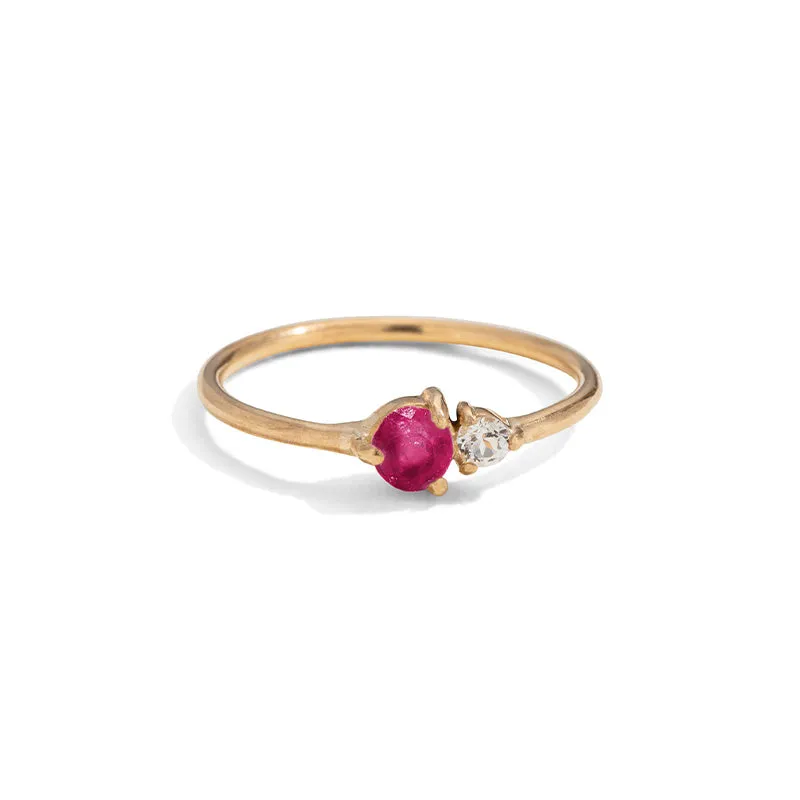 Unity Ring, Ruby, 9kt Yellow Gold