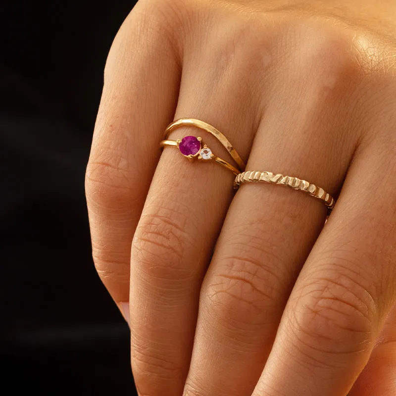 Unity Ring, Ruby, 9kt Yellow Gold