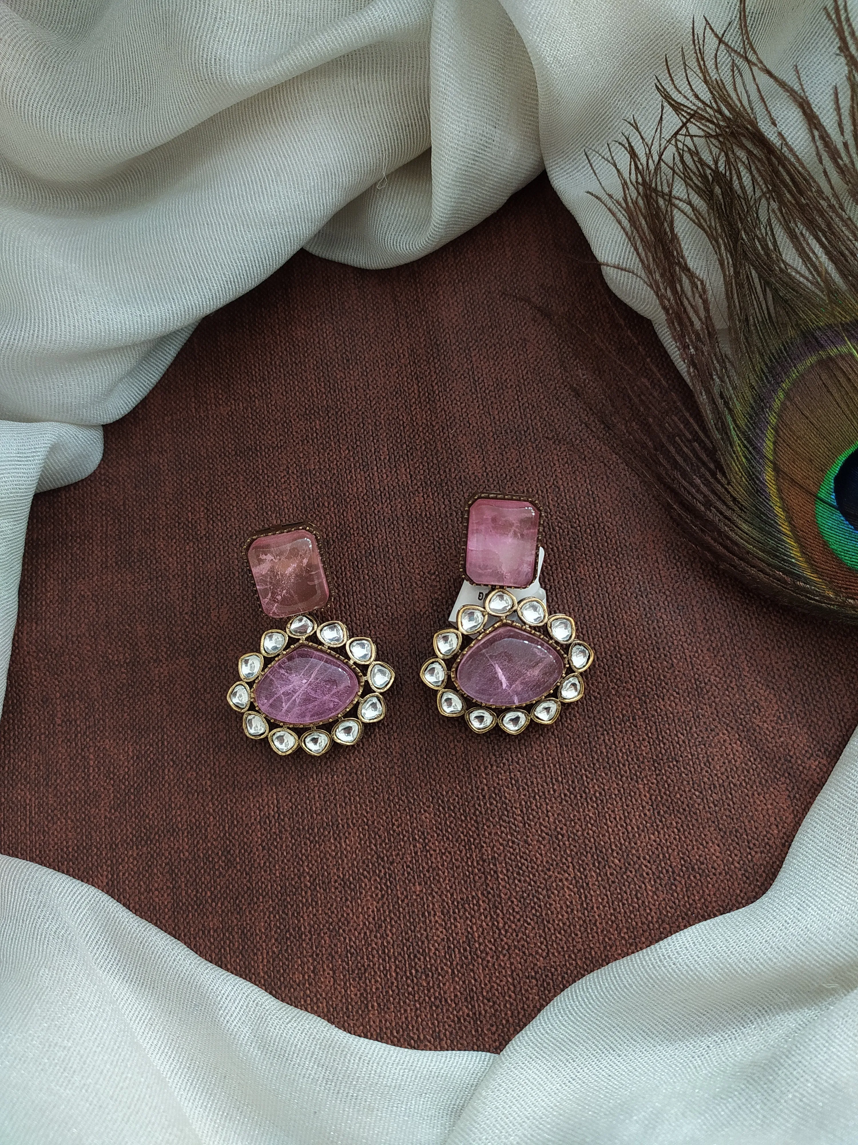 Unveiling Victorian Elegance Uncut Polki Stones Victorian Earrings