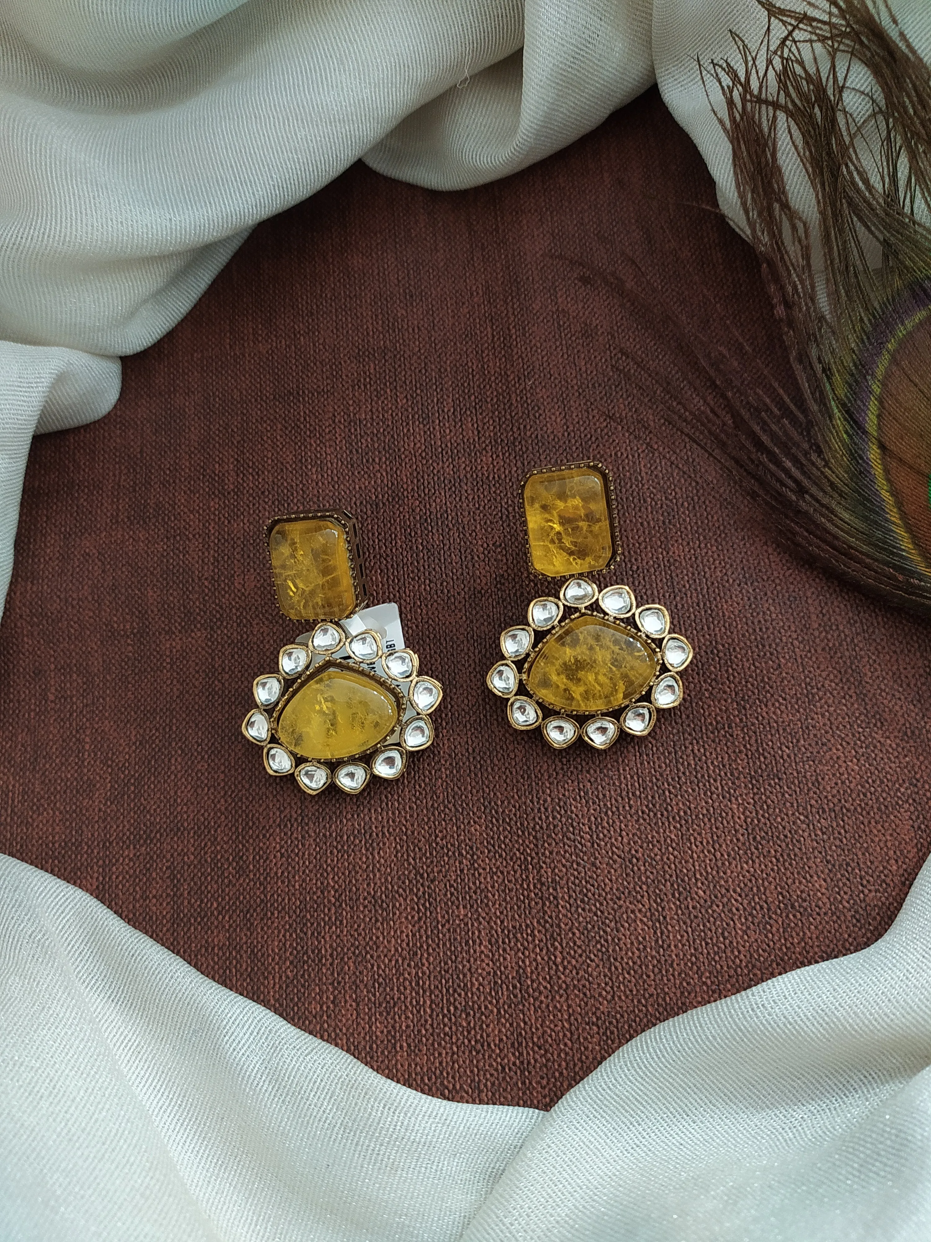 Unveiling Victorian Elegance Uncut Polki Stones Victorian Earrings