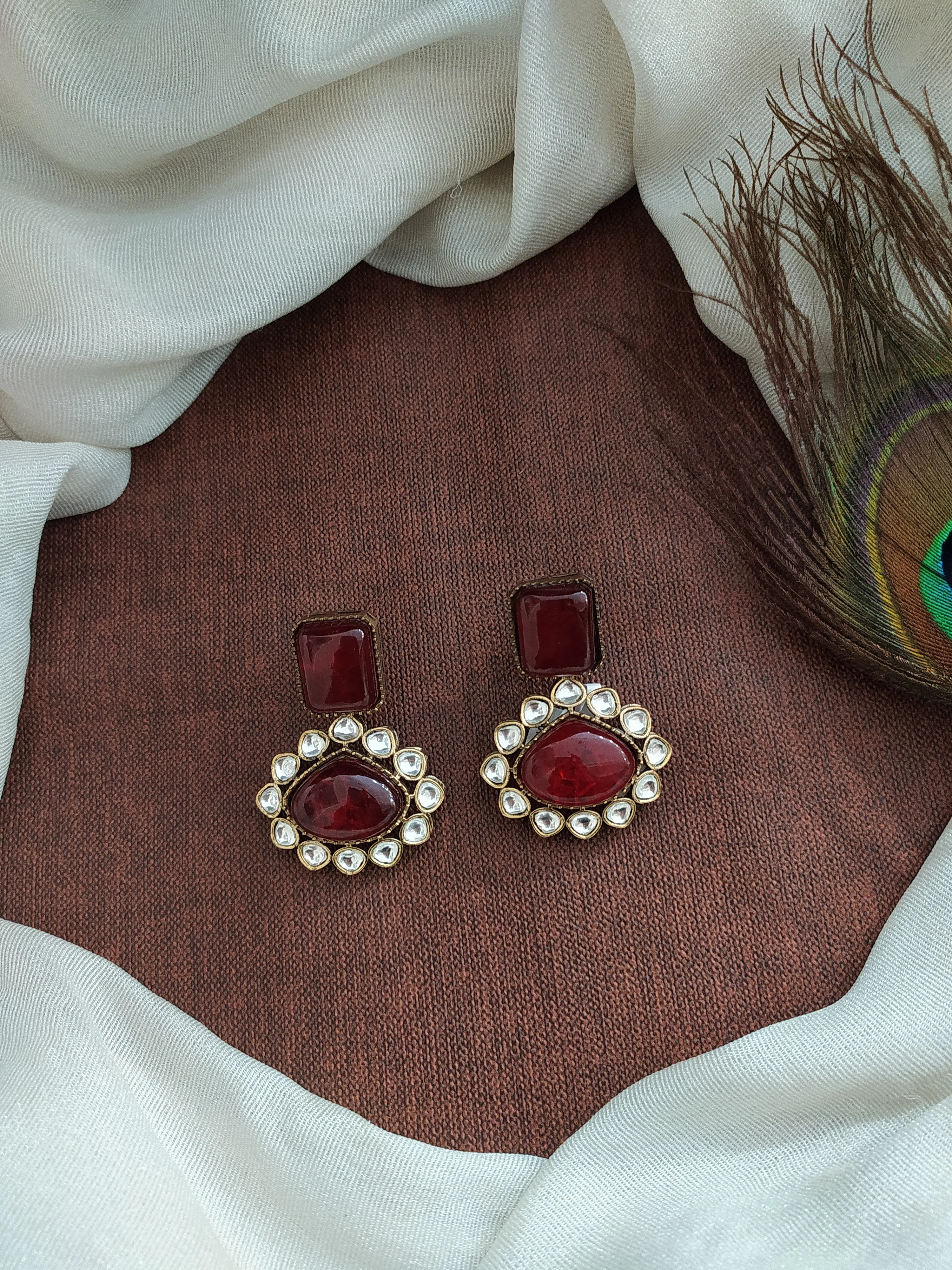 Unveiling Victorian Elegance Uncut Polki Stones Victorian Earrings