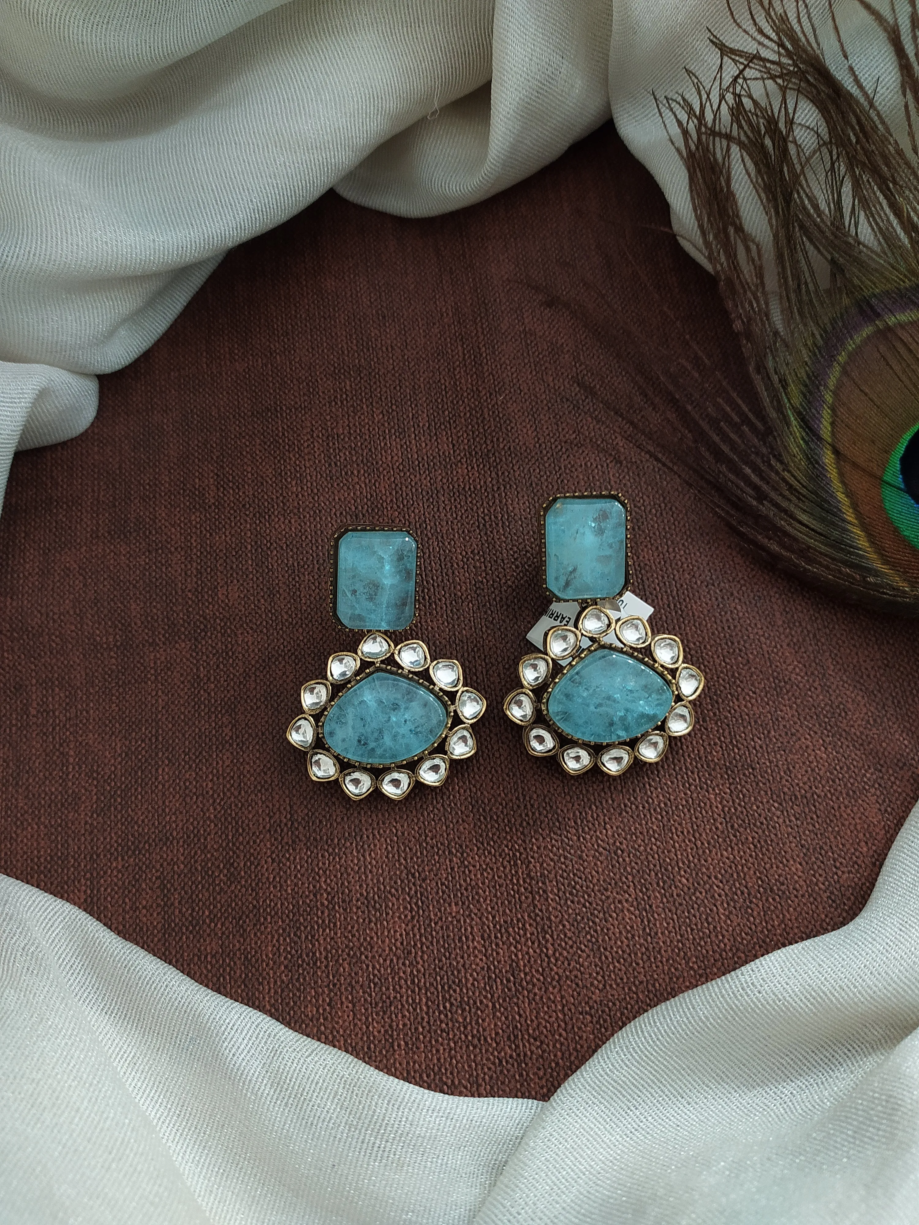 Unveiling Victorian Elegance Uncut Polki Stones Victorian Earrings